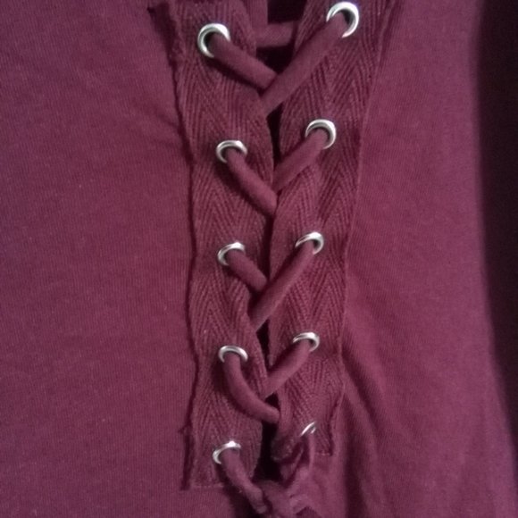 Burgundy Corset Detail Top - Picture 5 of 5